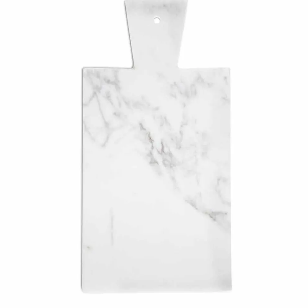 Modernes Schneidebrett aus weißem Carrara-Marmor Made in Italy - Biblon