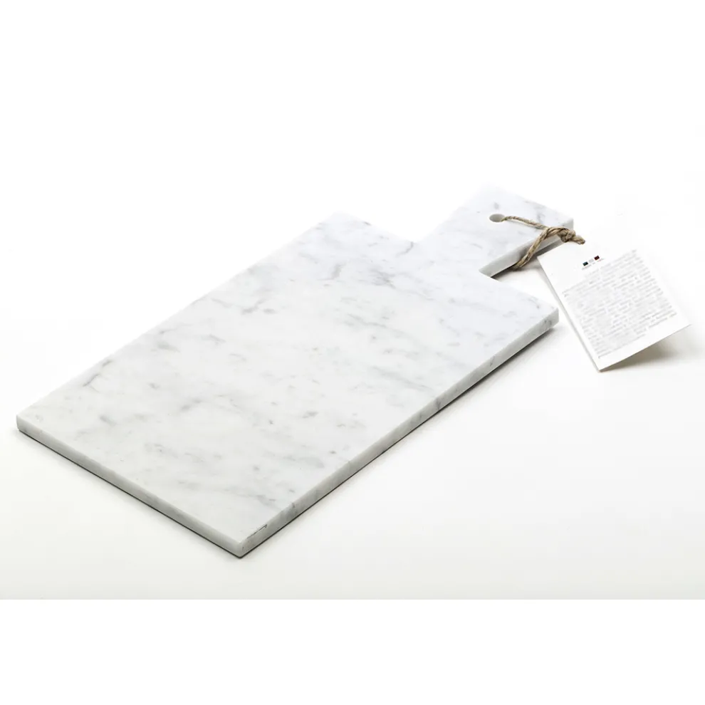 Modernes Schneidebrett aus weißem Carrara-Marmor Made in Italy - Biblon
