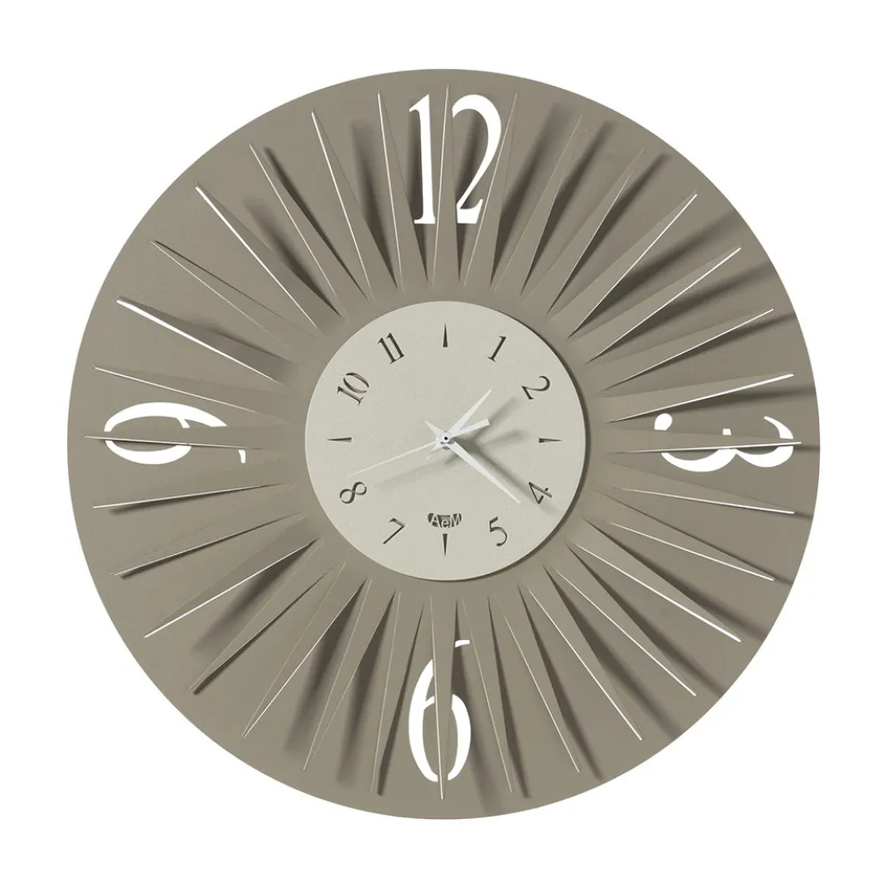 Runde Wanduhr in Eisen dreidimensionales Design 2 Farben - Heco