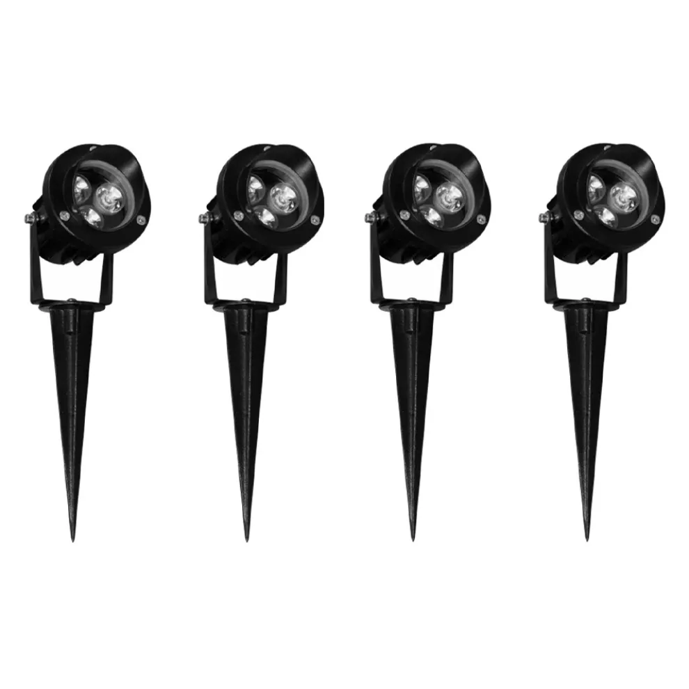 Projektor, LED-Außenstrahler aus mattschwarzem Aluminium 4 Stück - Oliver