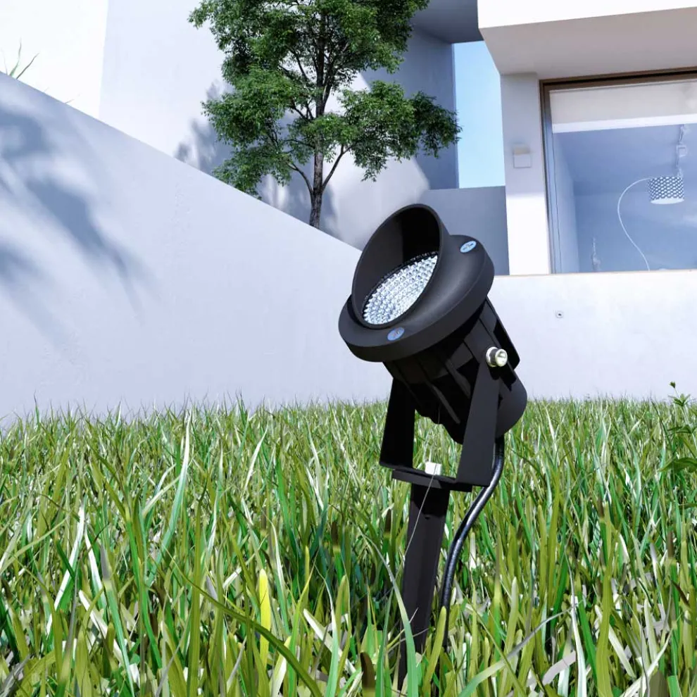 Projektor, LED-Einbaustrahler aus mattschwarzem Aluminium 4 Stück - Obrina