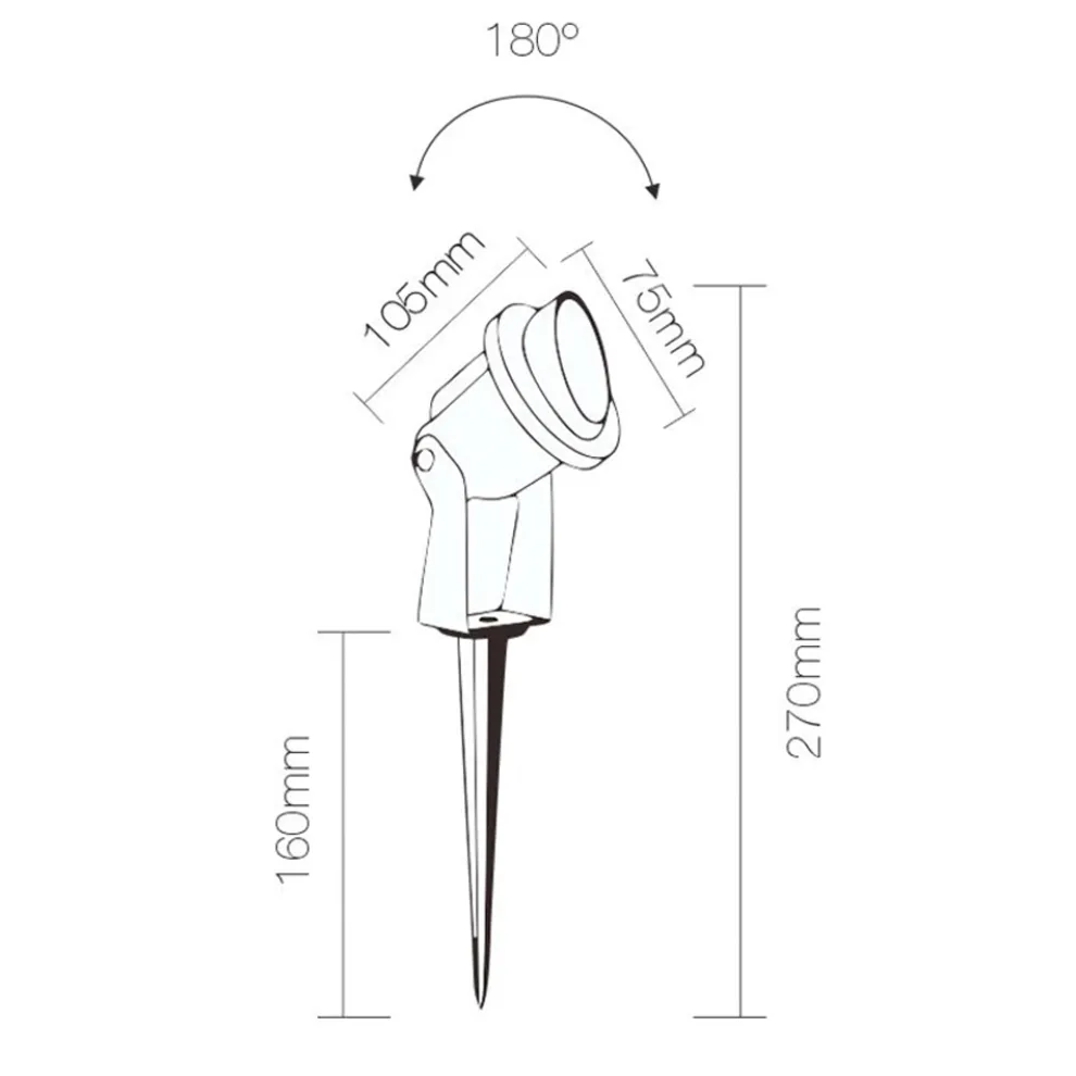 Projektor, LED-Einbaustrahler aus mattschwarzem Aluminium 4 Stück - Obrina