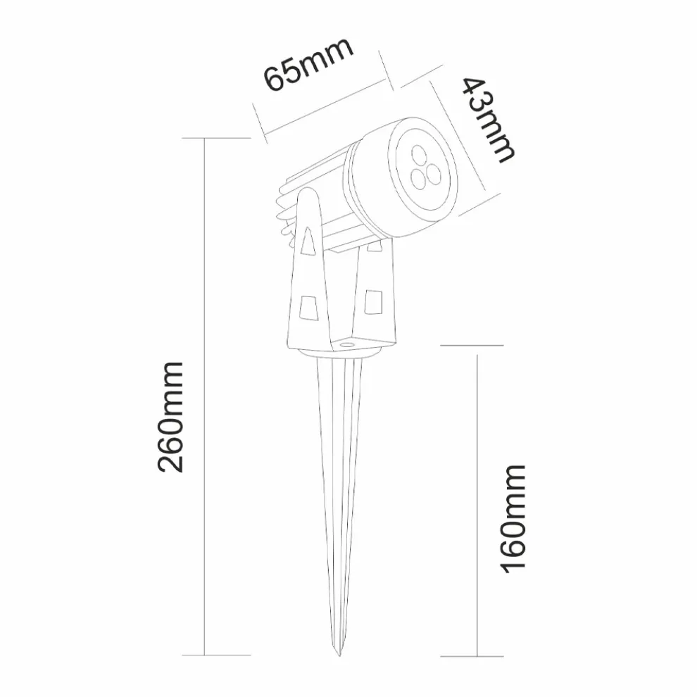 Projektor, Rundstrahler mit Außen-LED aus Aluminium 6 Stück - Erio