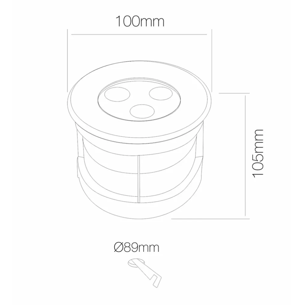 Projektor, Rundstrahler mit Außen-LED aus Edelstahl - Dakota