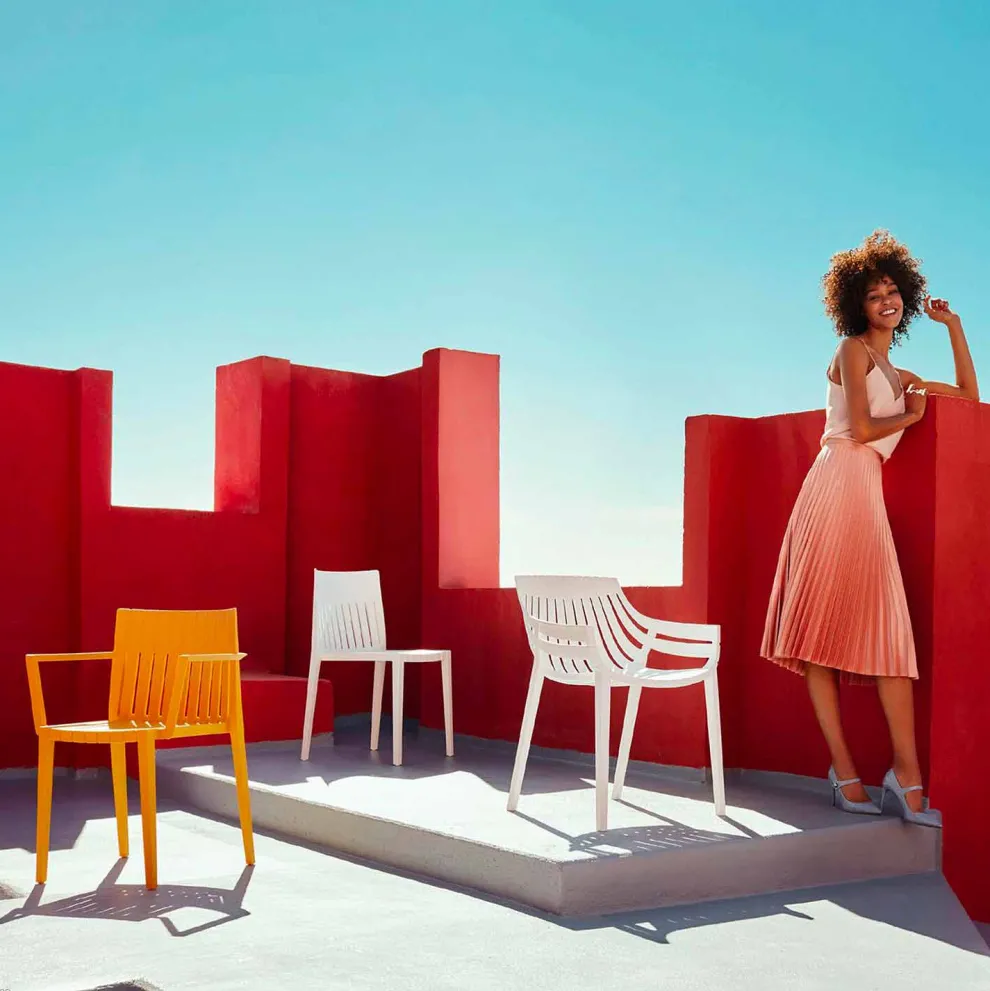 Gartenstuhl Spritz von Vondom aus Polypropylen und Glasfaser, 4 Stück