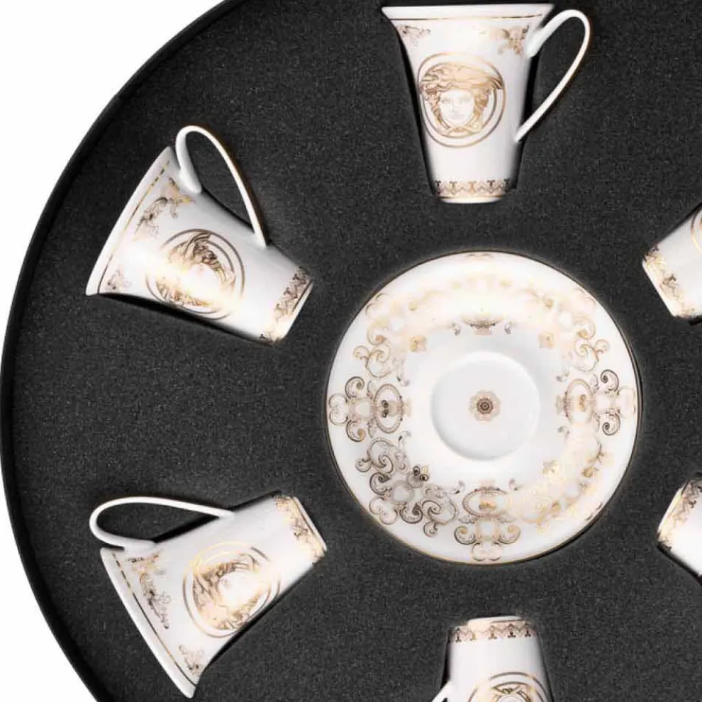 Rosenthal Versace Medusa Gala Gold Set Espressotassen 6er Porzellan