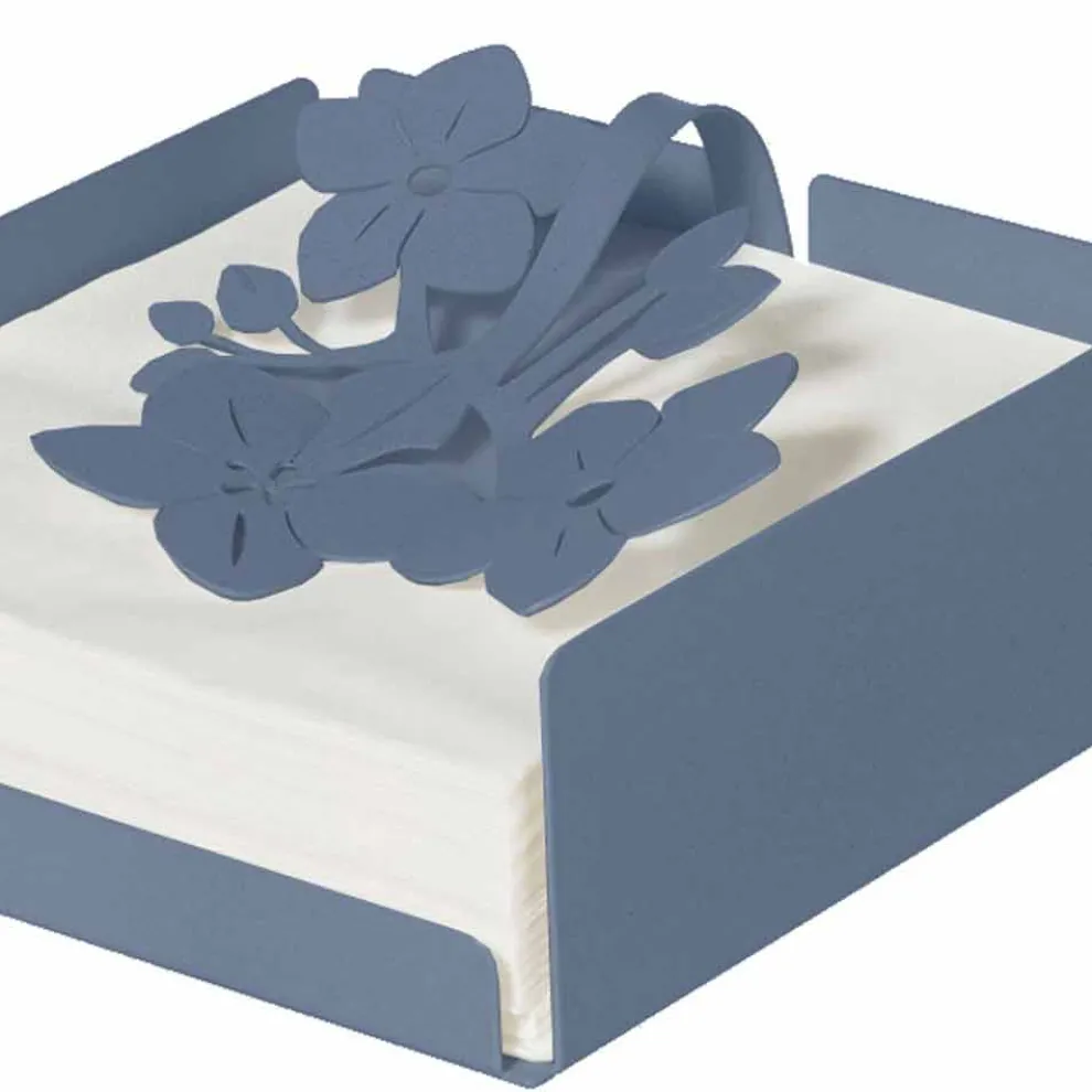 Moderner Blumen Serviettenhalter aus Edeleisen Made in Italy - Marken
