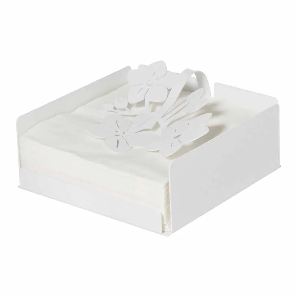 Moderner Blumen Serviettenhalter aus Edeleisen Made in Italy - Marken