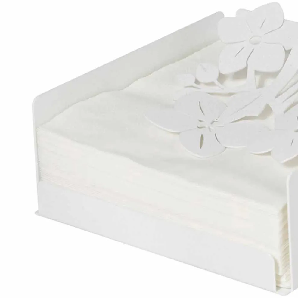 Moderner Blumen Serviettenhalter aus Edeleisen Made in Italy - Marken