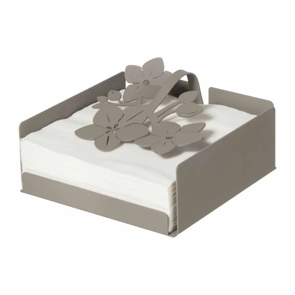 Moderner Blumen Serviettenhalter aus Edeleisen Made in Italy - Marken