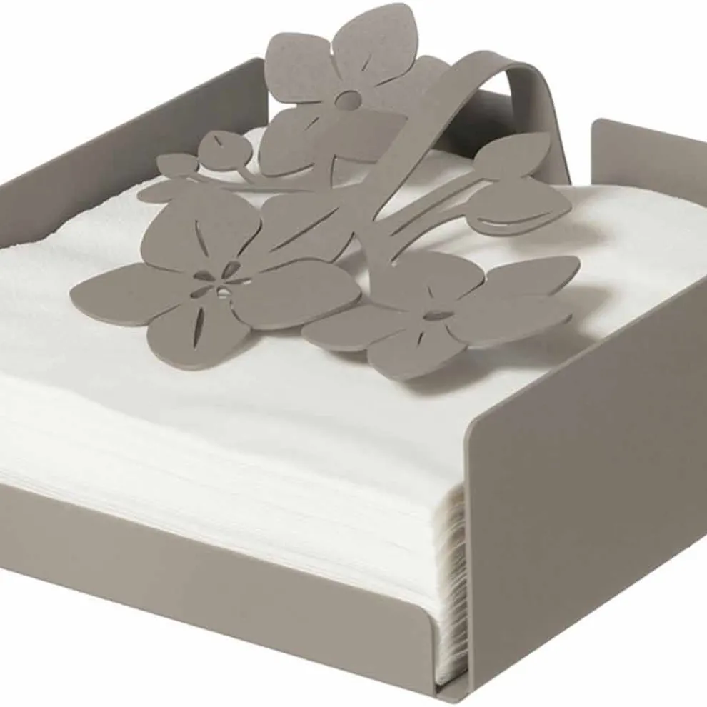 Moderner Blumen Serviettenhalter aus Edeleisen Made in Italy - Marken