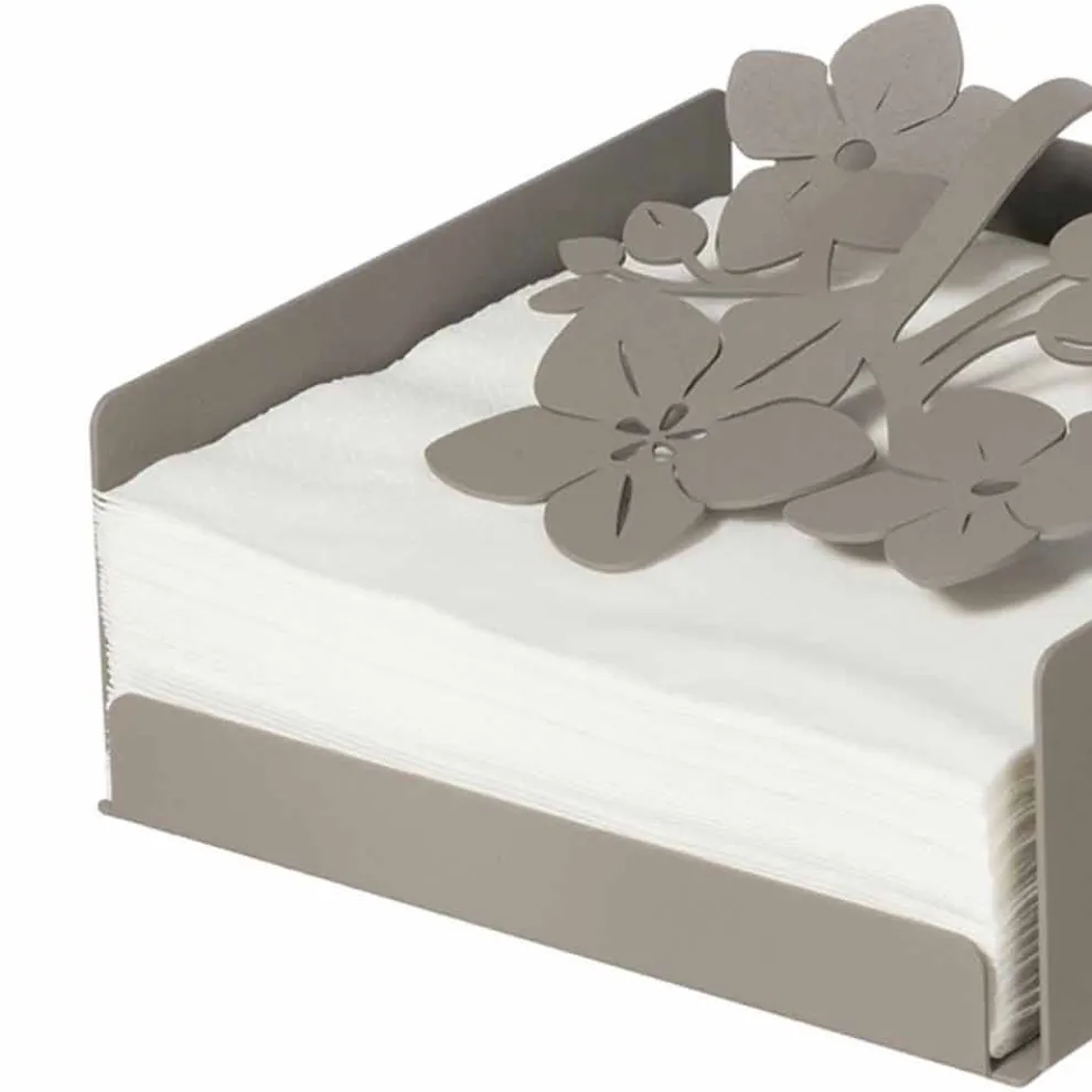 Moderner Blumen Serviettenhalter aus Edeleisen Made in Italy - Marken