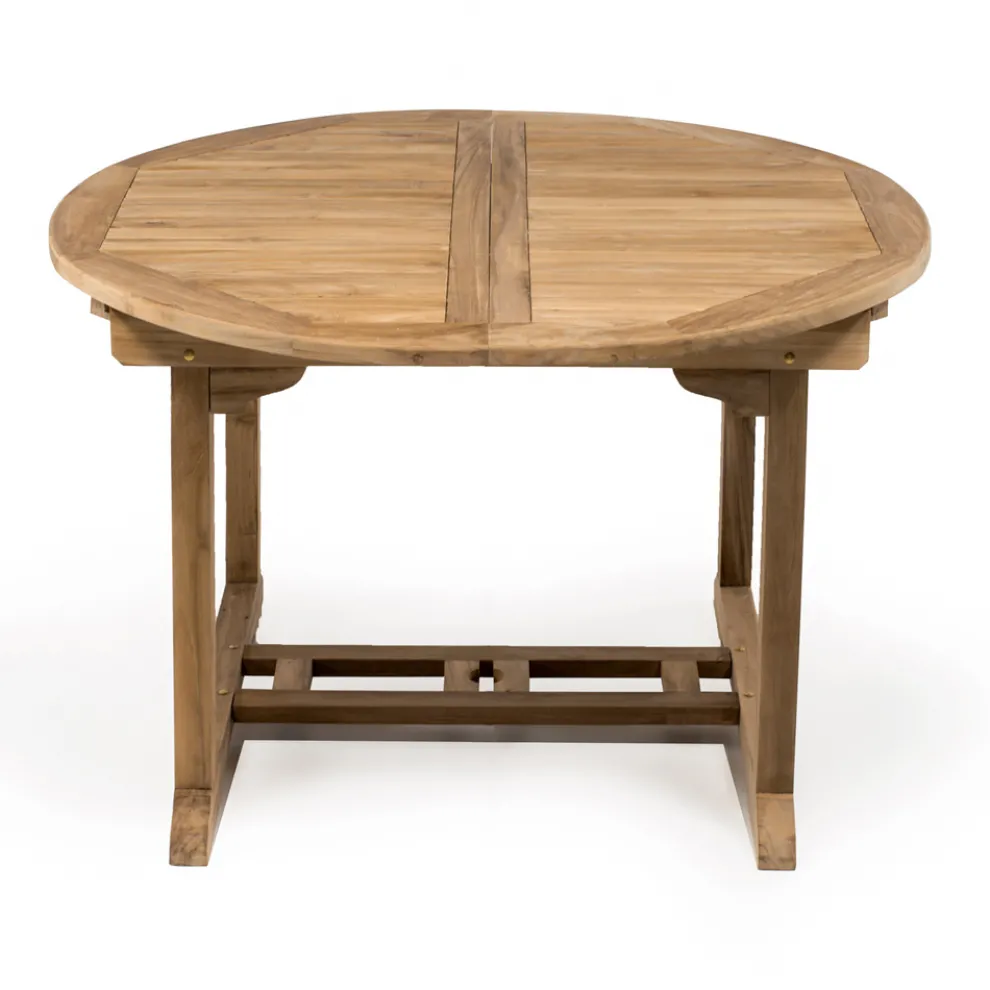 Ausziehbarer Gartentisch aus natürlichem Teak - Yggdrasil