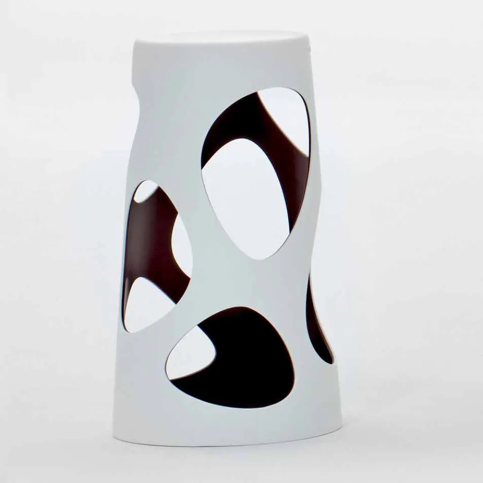 Stapelbarer Hocker für draußen oder drinnen Weiß und Schwarz 2 Stück - Liberty by Myyour