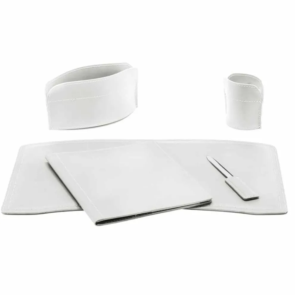 Bürozubehör für Schreibtisch Made in Italy aus gebundenem Leder - Brando