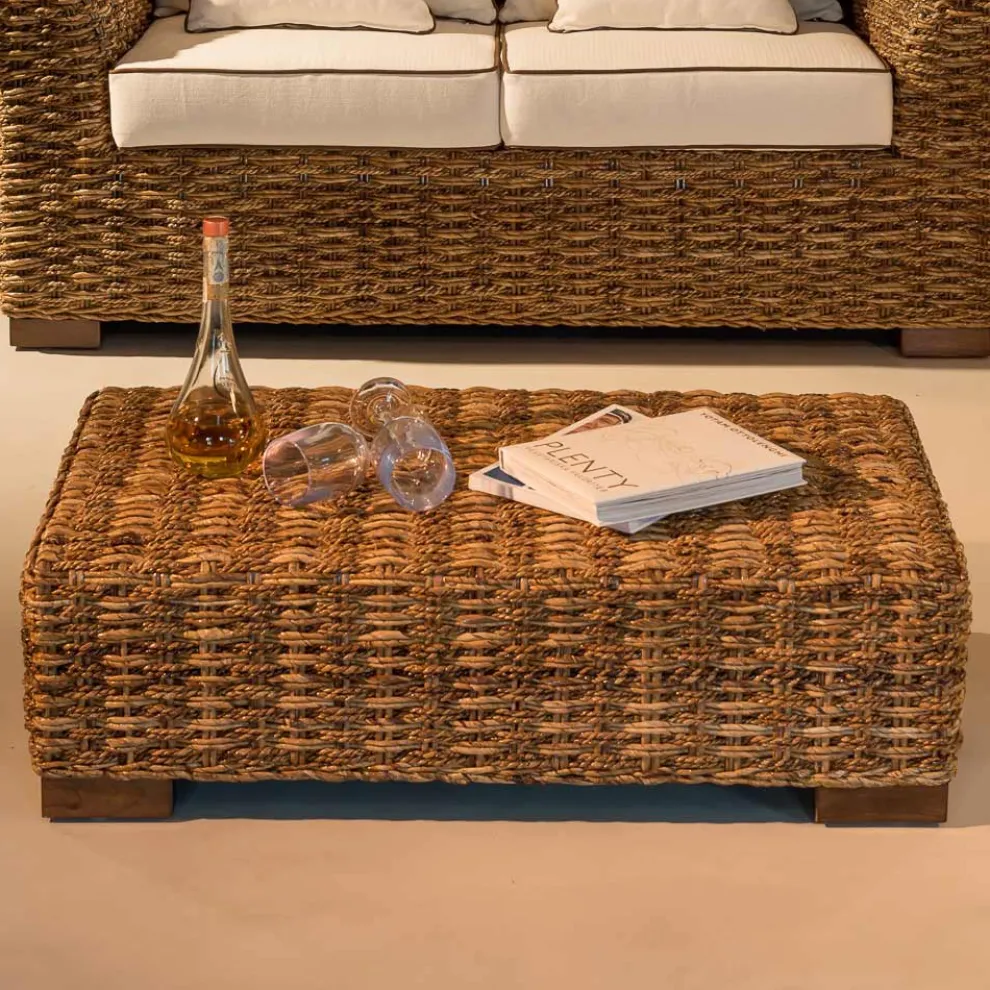 Garten-Couchtisch aus natürlicher Abaca-Faser - Lagertha