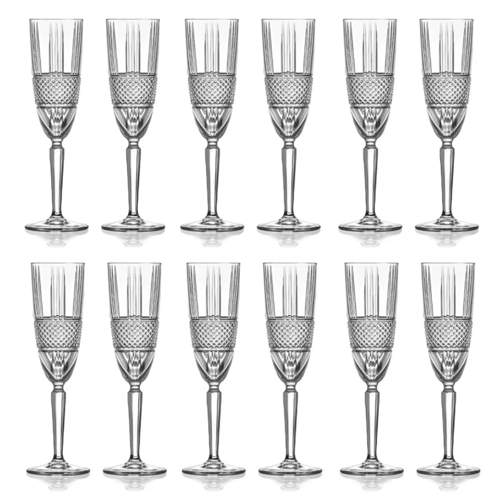 Sektflötenkelch-Set im Öko-Kristall-Dekor 12-teilig - Lively