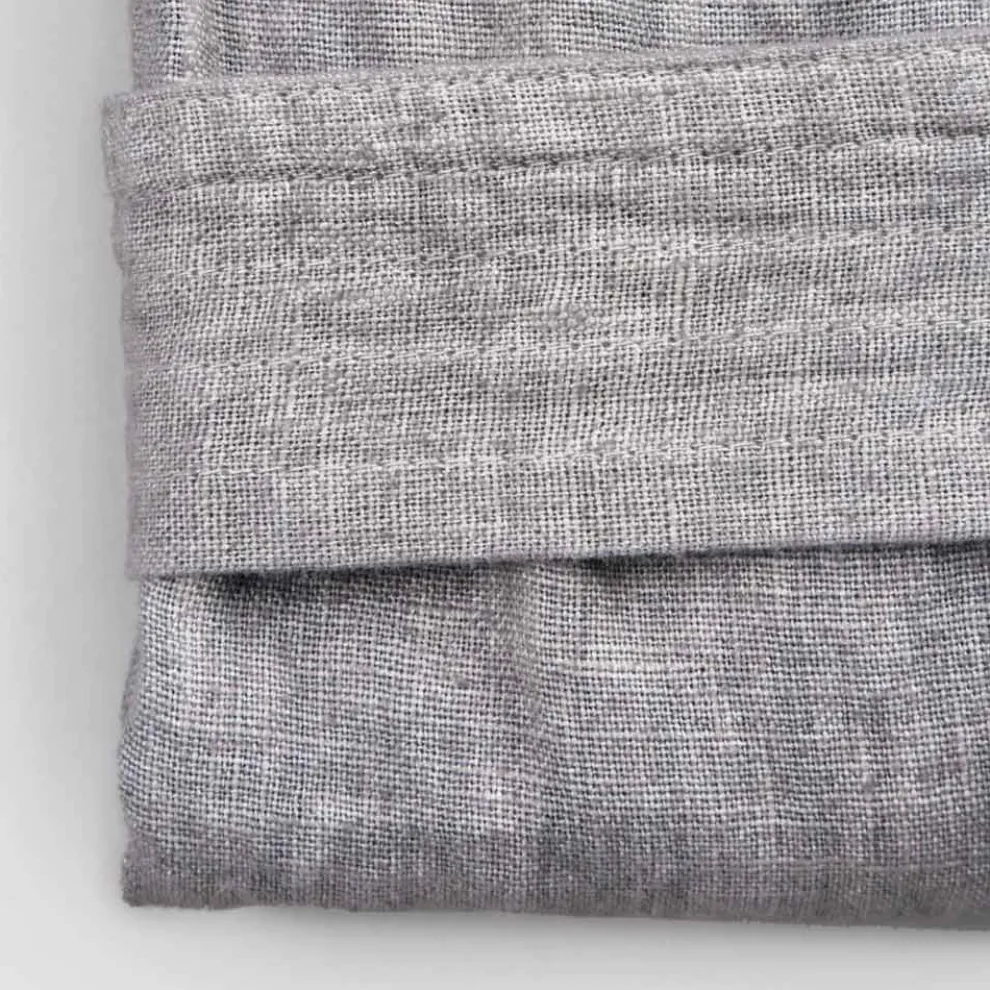 Schwerer Luxus-Bademantel aus Leinen mit Kapuze, Made in Italy Design - Palace