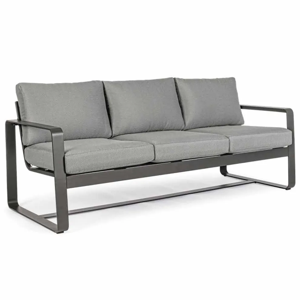 3-Sitzer-Outdoor-Sofa mit Rückenkissen und Sitz aus Stoff - Mirea