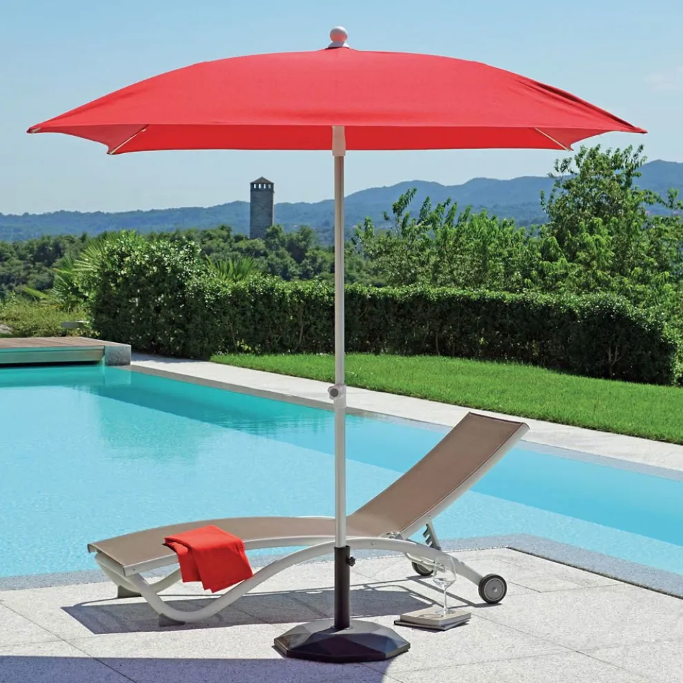 Sonnenschirm mit Struktur aus gestreiftem Aluminium und Stoff - Renaud