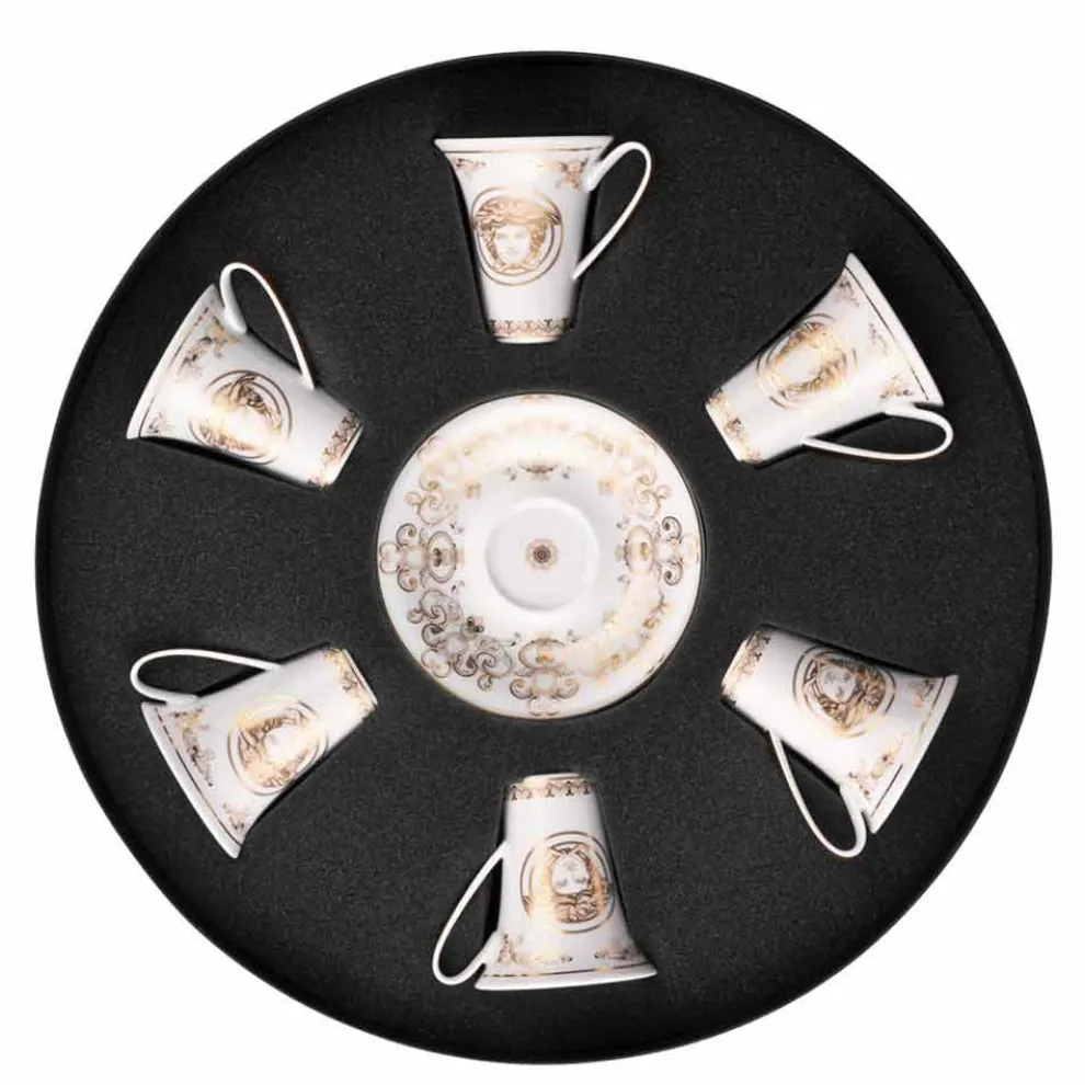 Rosenthal Versace Medusa Gala Set Espressotassen 6 Stück in Porzellan