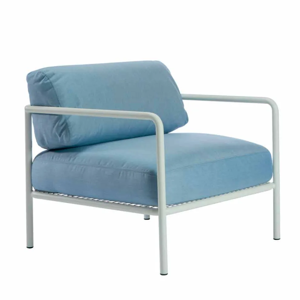 Outdoor-Sessel mit Stoff- und Metallarmlehnen Made in Italy - Cola