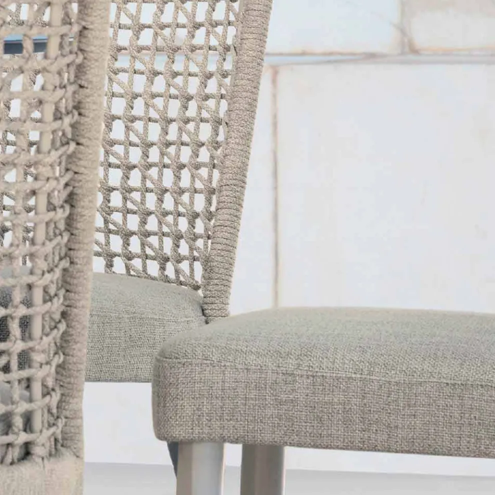 Design Gartenstuhl aus Stoff und Aluminium Varaschin Emma