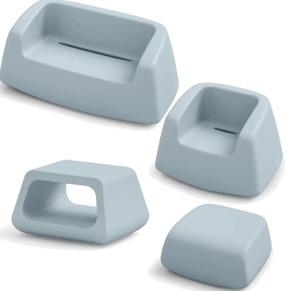 Garden Lounge aus farbigem Polyethylen Made in Italy 4 Stück - Nibs