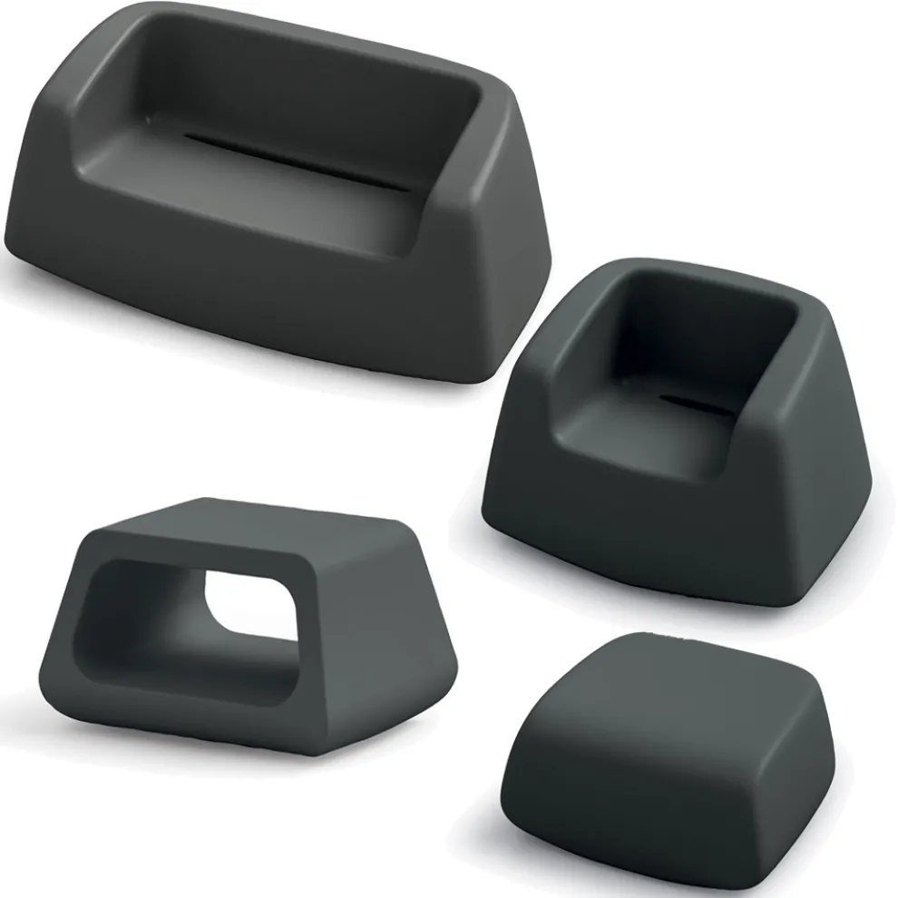 Garden Lounge aus farbigem Polyethylen Made in Italy 4 Stück - Nibs