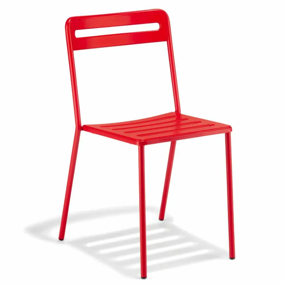 4 stapelbare Metallstühle im Freien Made in Italy - Yolonda