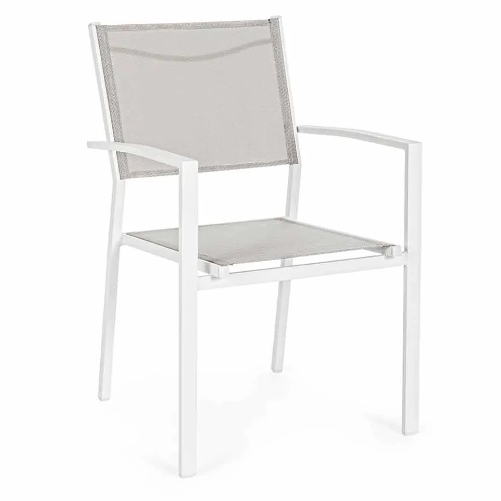 Stapelbarer Outdoor-Stuhl aus Textilene Homemotion, 6-teilig - Narcissa