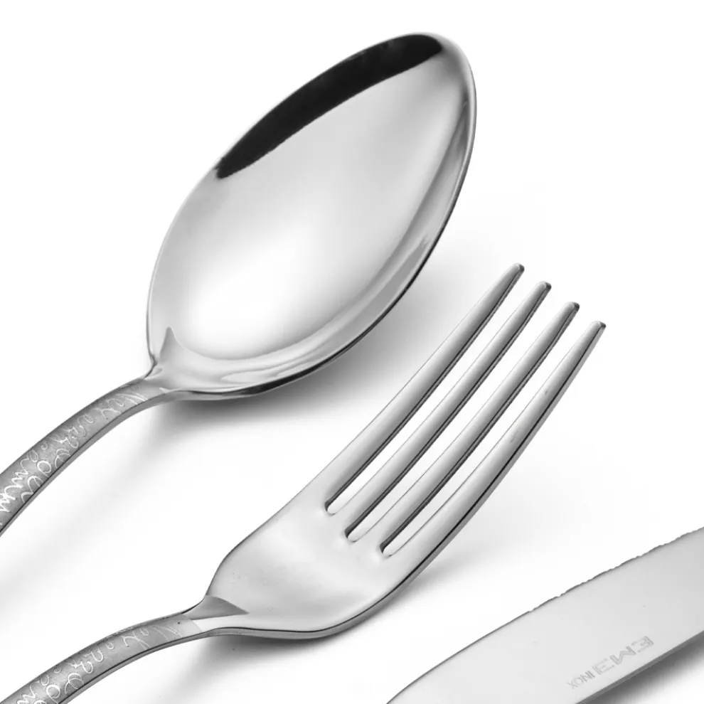 Edelstahlbesteck mit lasergedruckter Poesie 24 Teile - Peperita