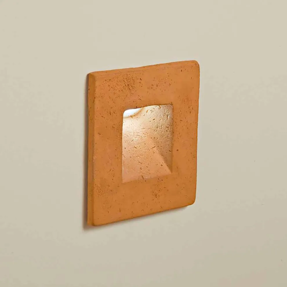 Quadratische Außenwandleuchte aus farbigem Ton Square - Toscot