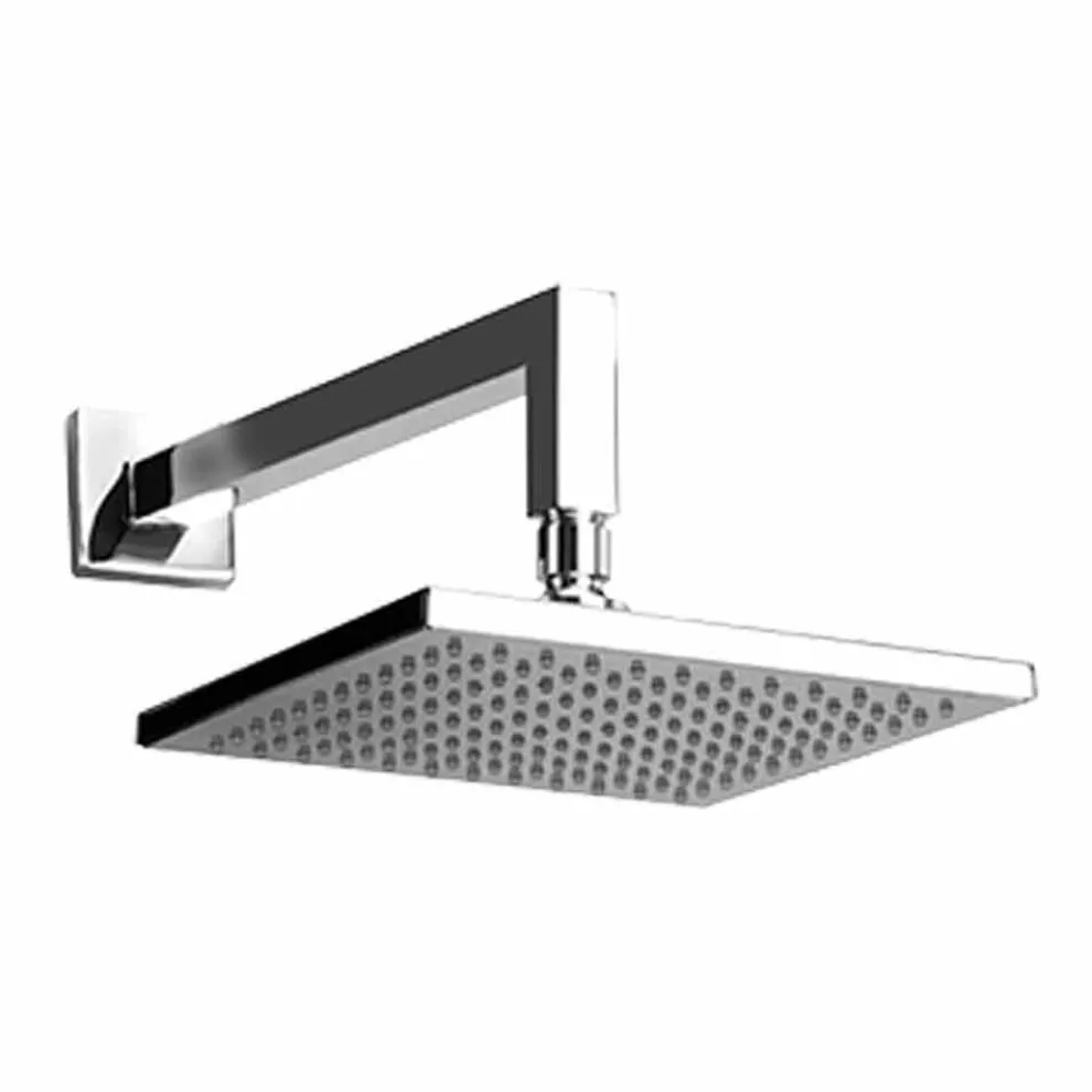 Quadratischer Stahlduschkopf mit Messingduscharm Made in Italy - Sespo