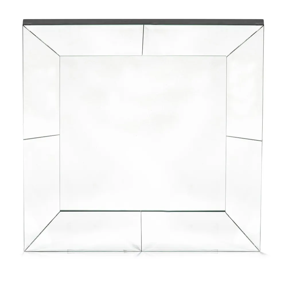 Quadratischer Wandspiegel mit MDF-Struktur komplett mit Haken - Sisio