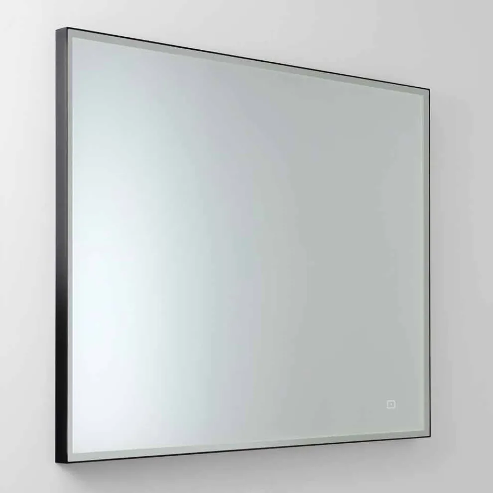 Quadratischer Wandspiegel mit LED aus Satinglas Made in Italy - Mirro