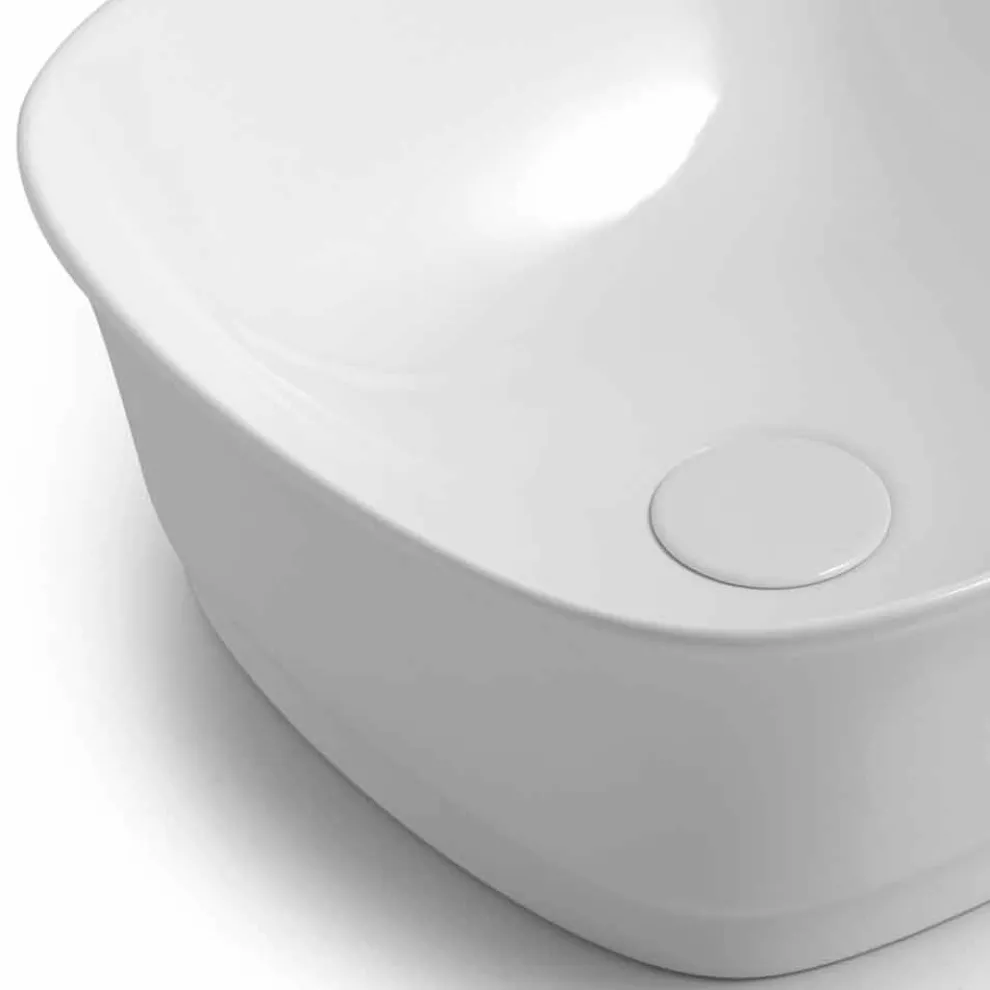 Quadratisches Waschtisch mit Arbeitsplatte aus farbiger Keramik Made in Italy - Zarro