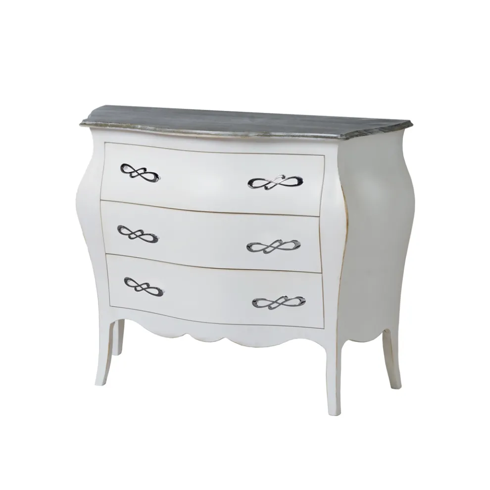 Abgerundete Kommode mit 3 Schubladen in verschiedenen Ausführungen, hergestellt in Italien – Gamad