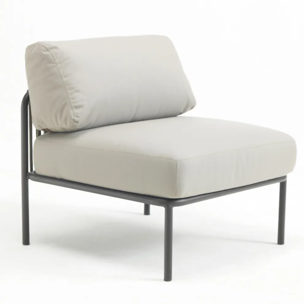 Outdoor-Sessel aus verzinktem Stahl und Seil mit Kissen, hergestellt in Italien – Helga