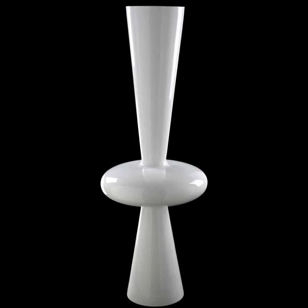 Moderne dekorative Vase aus weißer Keramik, handgefertigt in Italien - Tulipo