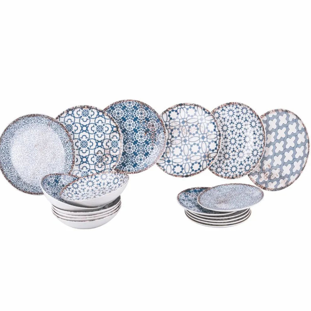 18-teiliges Porzellan-Geschirrservice in 2 verschiedenen Ausführungen - Jamais