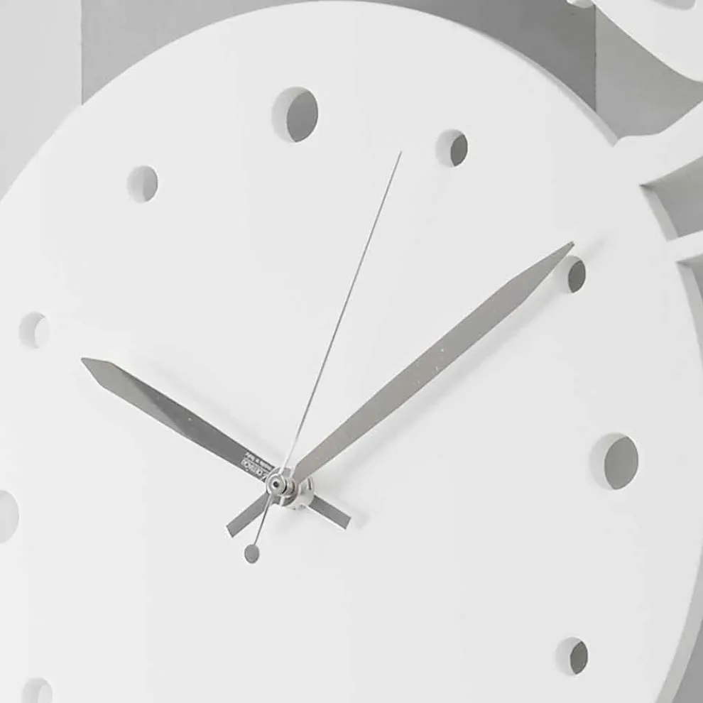 Große moderne runde farbig verzierte Wanduhr - Cat