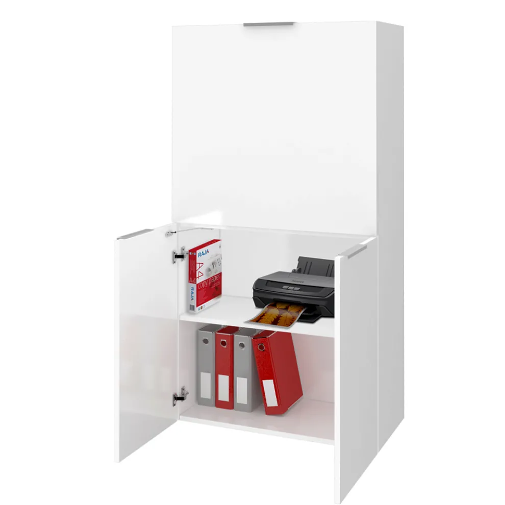 Moderner weißer Wandschreibtisch im italienischen Design aus poliertem Holz - Ghero