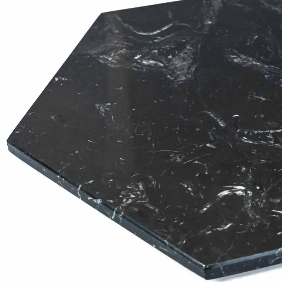 Sechseckiger Servierteller aus schwarzem oder grünem Marmor mit Kork 2 Stück - Ludivine