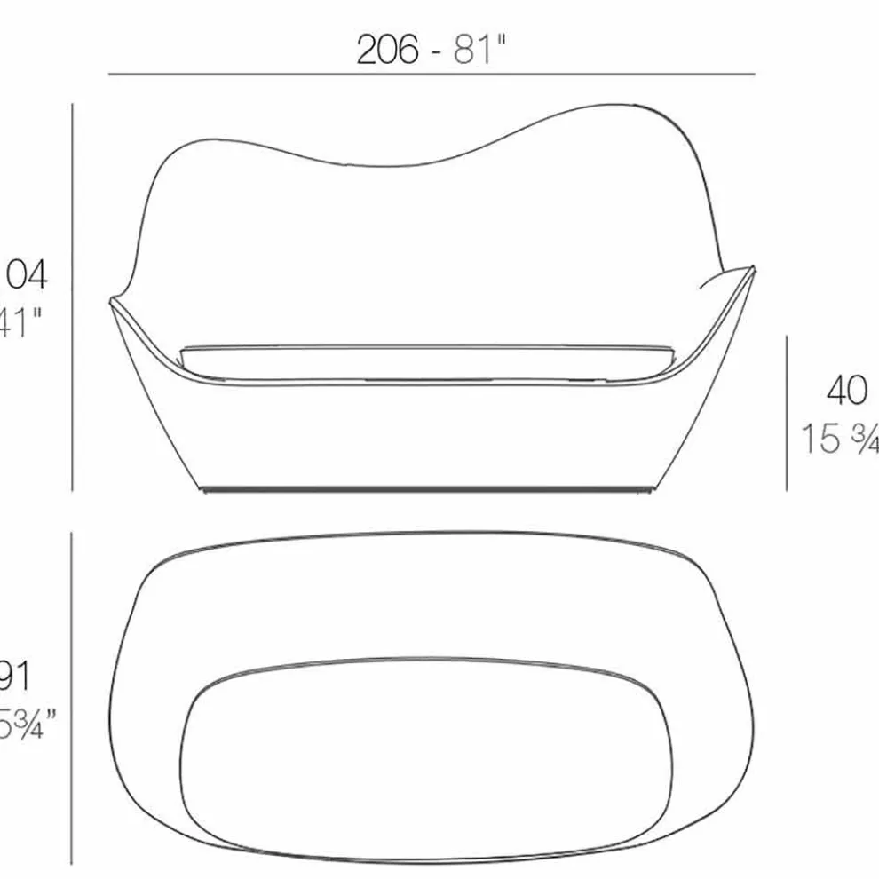 Modernes Outdoor-Sofa Sabinas von Vondom aus Polyethylen