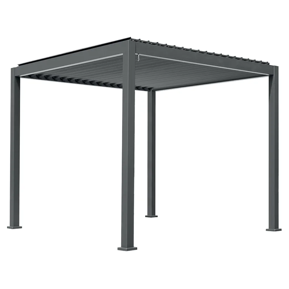 Aluminium-Pergola mit verstellbarem Dach durch Kurbel - Eolo