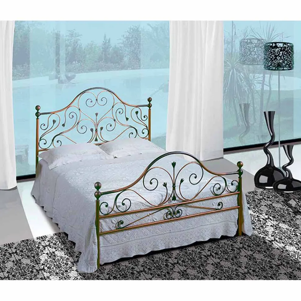 Fenice Doppelbett aus Schmiedeeisen in Design