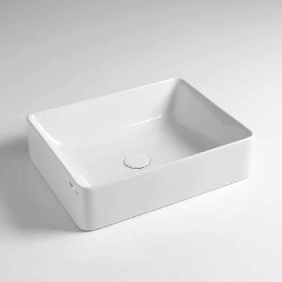 Rechteckige Aufsatzwaschbecken L 50 cm in Keramik Made in Italy - Rotolino