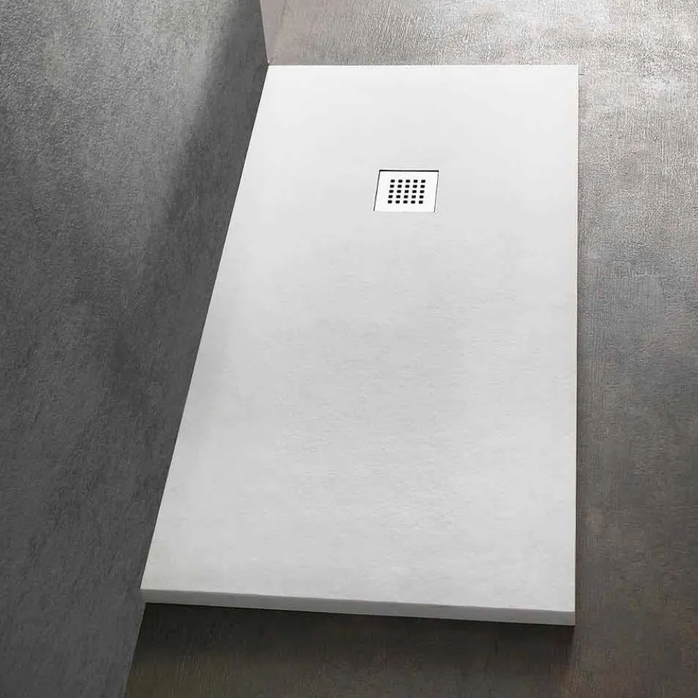 Rechteckige Duschwanne 140x90 in Resin Stone Effect Finish - Domio