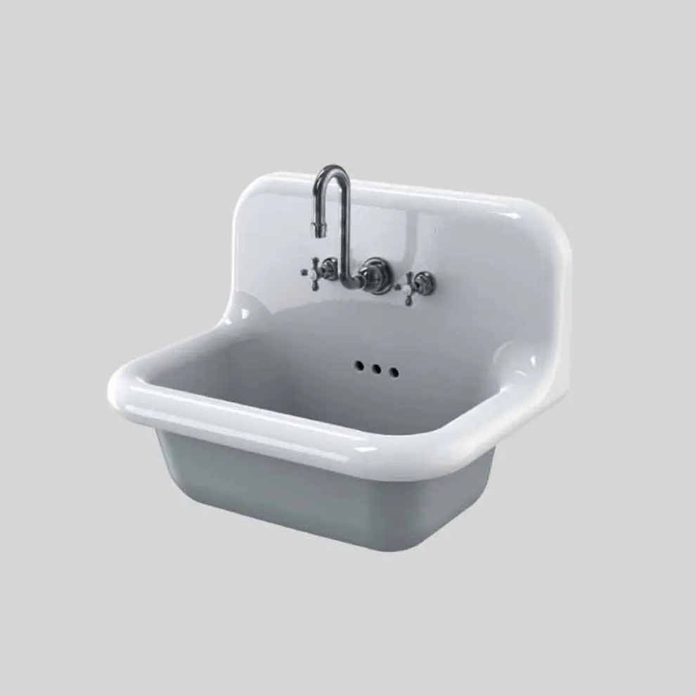 Rechteckige Keramikspüle mit farbigem Boden, Jordanien